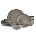 12-piece Stoneware Dinnerware set in Gray B48598