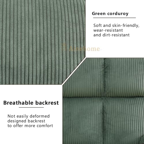 Manual Recliner Sofa Set, Corduroy Recliner Chair, Green Z451728