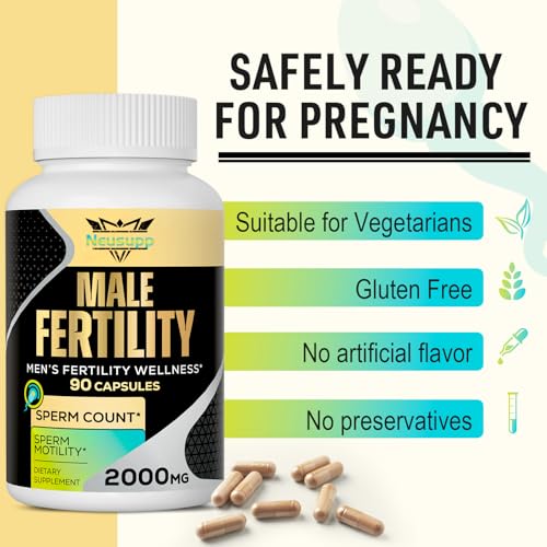 90 Capsules Male Prenatal Fertility Supplements with Maca Root, Zinc, Folate, B6, B12 M955759