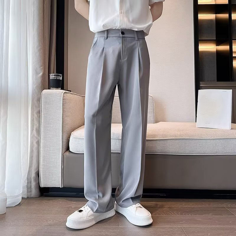 Men's straight-leg dress trousers
