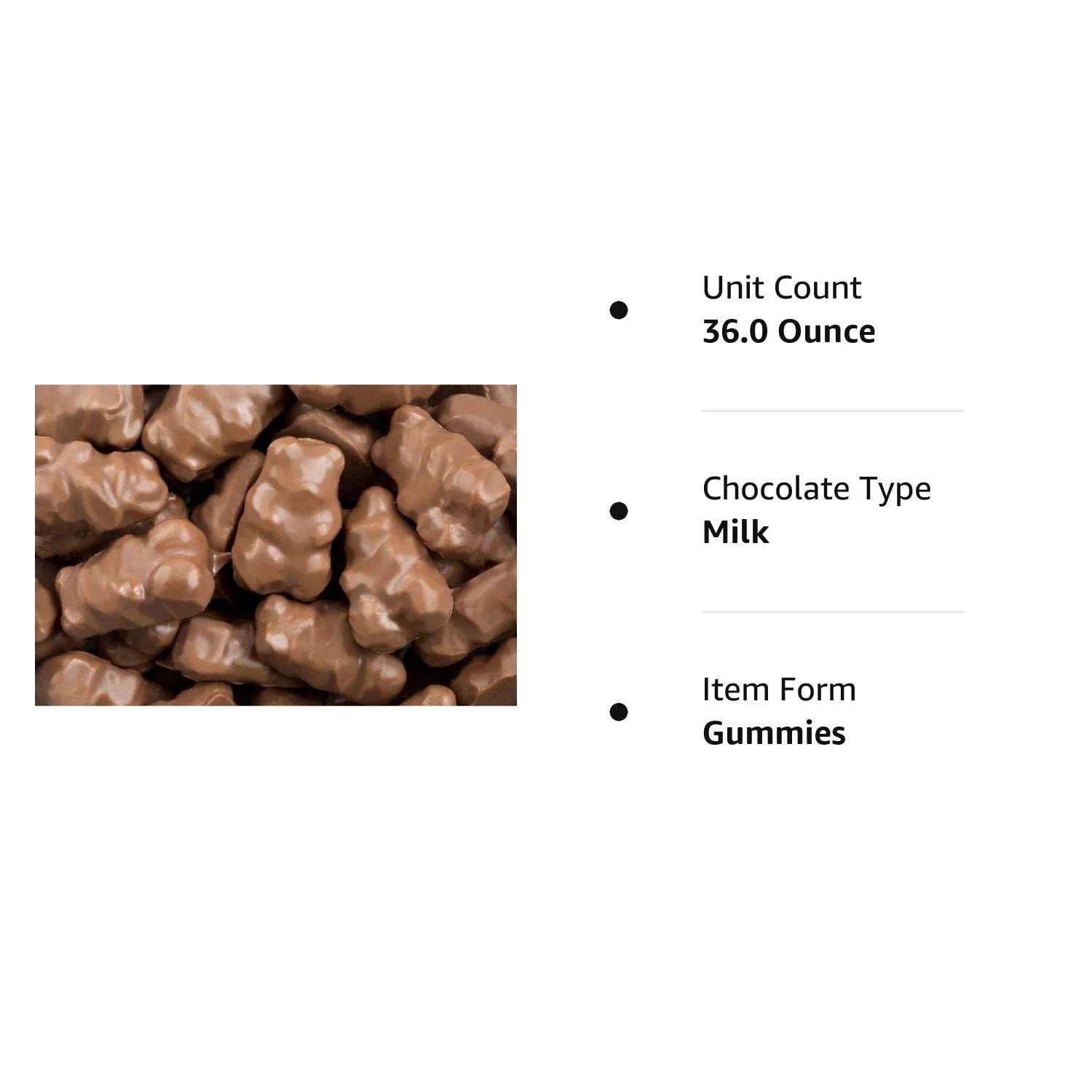 2.25 LBS Milk Chocolate Covered Gummi Bears Z5030