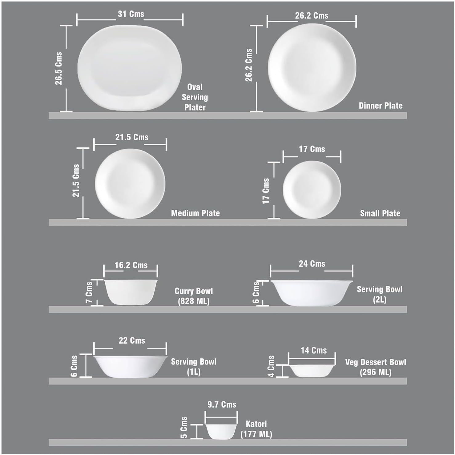 21 Pc Winter Frost White Dinner Set H693989