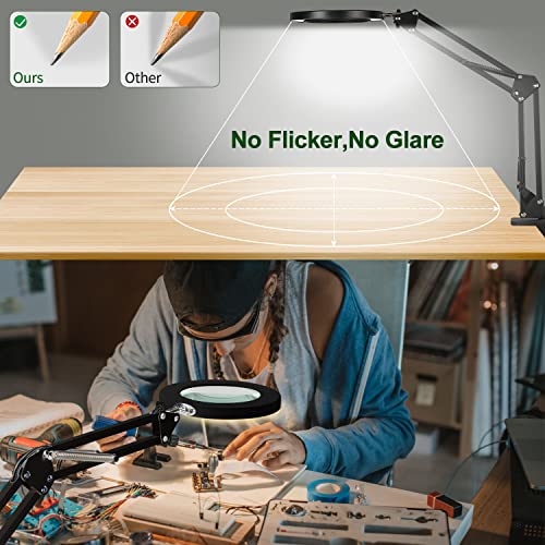 10X Magnifying Desk Lamp with Clamp, White D80099