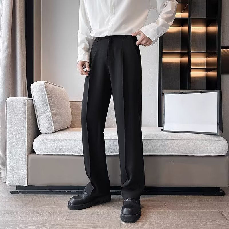 Men's straight-leg dress trousers