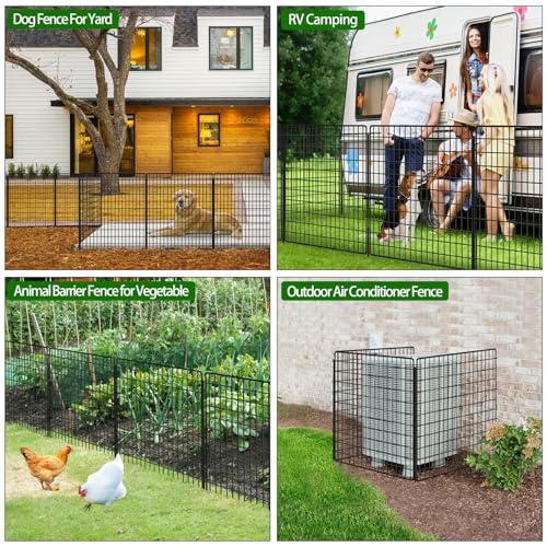 10 Panels 33 in x 24 ft Rustproof Metal Garden Fence R5339
