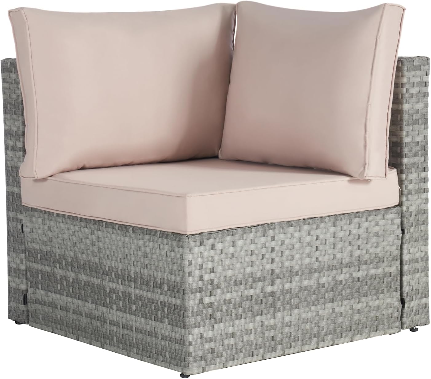 Beige 7 Piece PE Rattan Wicker Patio Conversation Set with Coffee Table B1590
