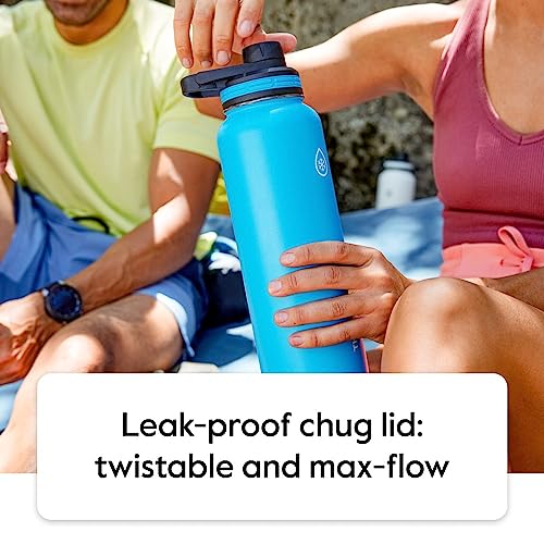 40 oz Double Wall Vacuum Insulated Stainless Steel 2-Pack Water Bottles, Gray/Pine L18929