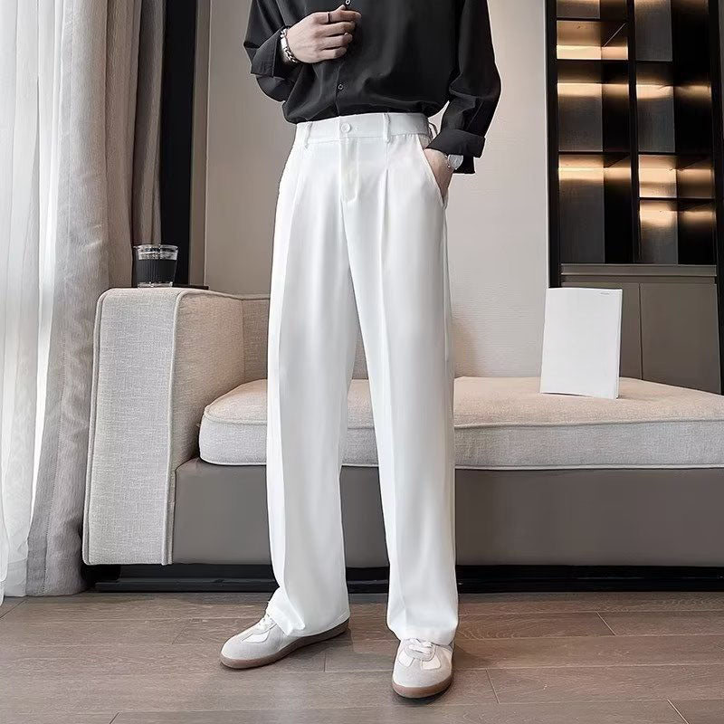 Men's straight-leg dress trousers