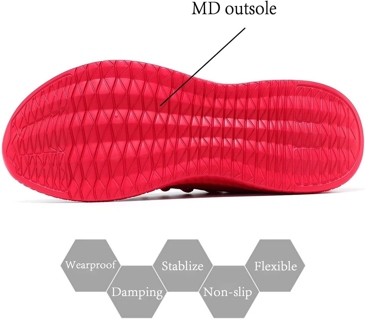 Red Slip-on Mesh Running Shoes C76211