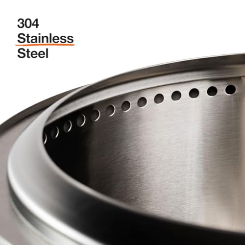 19.5 Inch Smokeless Stainless Steel Fire Pit with Stand and Removable Ash Pan P8131