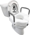 Raised Toilet Seat with Removable or Adjustable Handles - 4.5 Inch Toilet Seat Riser with Arms P429711