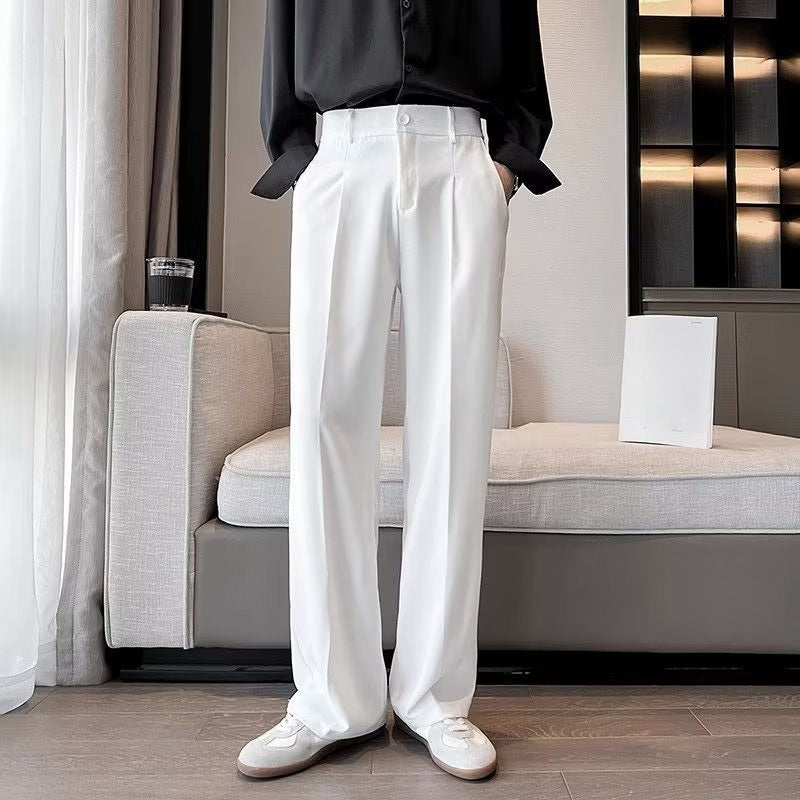 Men's straight-leg dress trousers