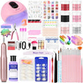 Acrylic Nail Kit with liquid Monomer, 6 colors Acrylic powder, UV Lamp (Pink) W420