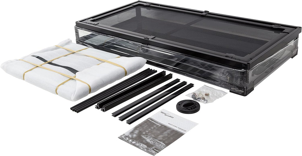 50 Gallon Glass Reptile Terrarium Tank, 36" x 18" x 18" Double Hinge Door with Screen Ventilation C9347