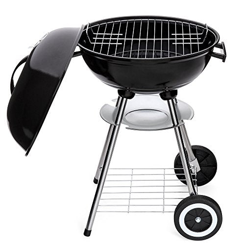 18-inch Portable Steel Charcoal BBQ Grill, Black D22124
