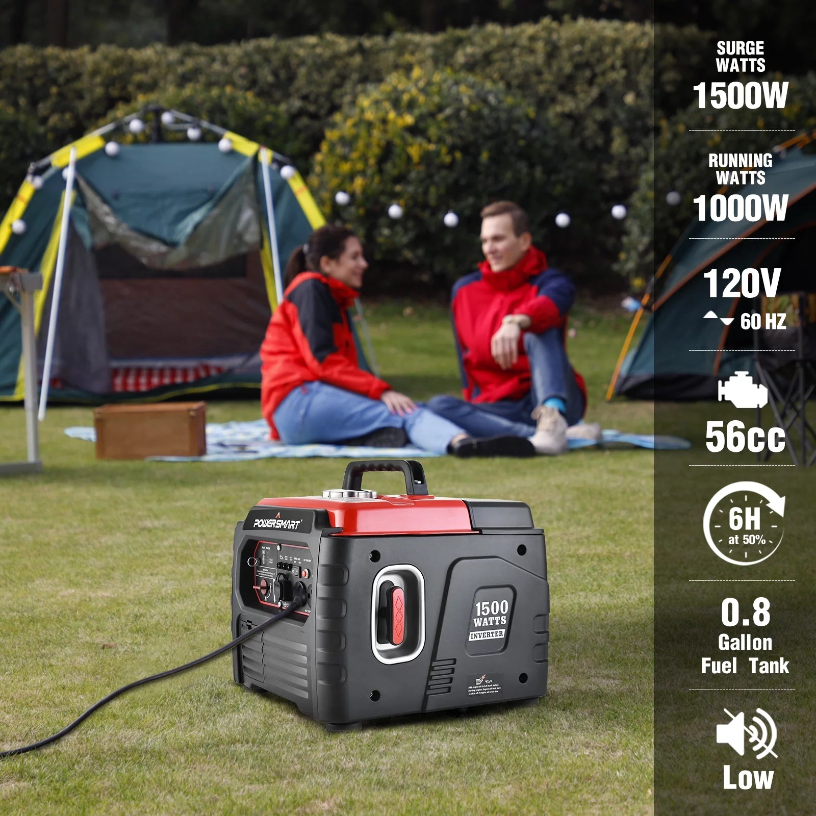 1500 Watt Portable Gas Power Inverter Generator U408004