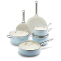 10-Piece Non-Stick Ceramic Cookware Set, Light Blue L658305