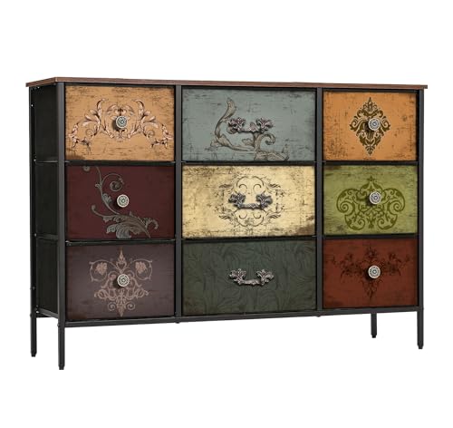 9 Drawer Fabric Dresser A22903