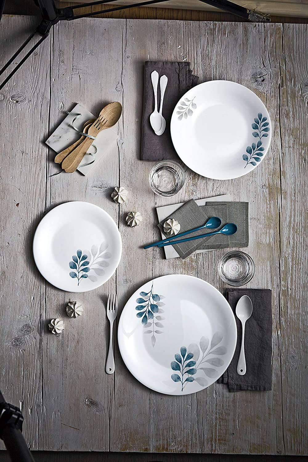 Set Of 6 10.75" Tempered Opal Glass Dinner Plates J591510