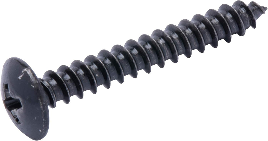 Black Xylan Coated 18-8 Stainless Steel Truss Head Phillips Wood Screw, 25pc W9757
