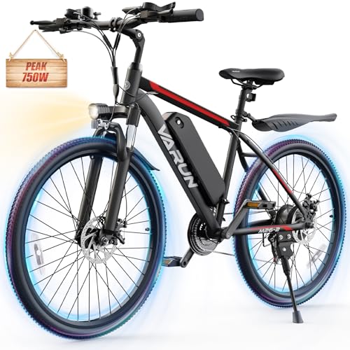 Electric Bike 500W 45 Miles 20 MPH 48V Removable Battery 26" Tires Front Fork Suspension O874767