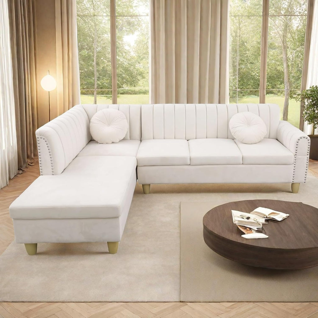 Beige L Shaped Sectional Sofa H274109
