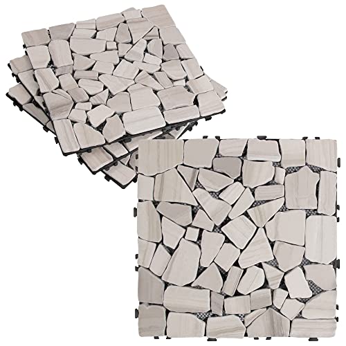 Natural Real Stone Interlocking Floor Deck Tiles 12"x12" K2202