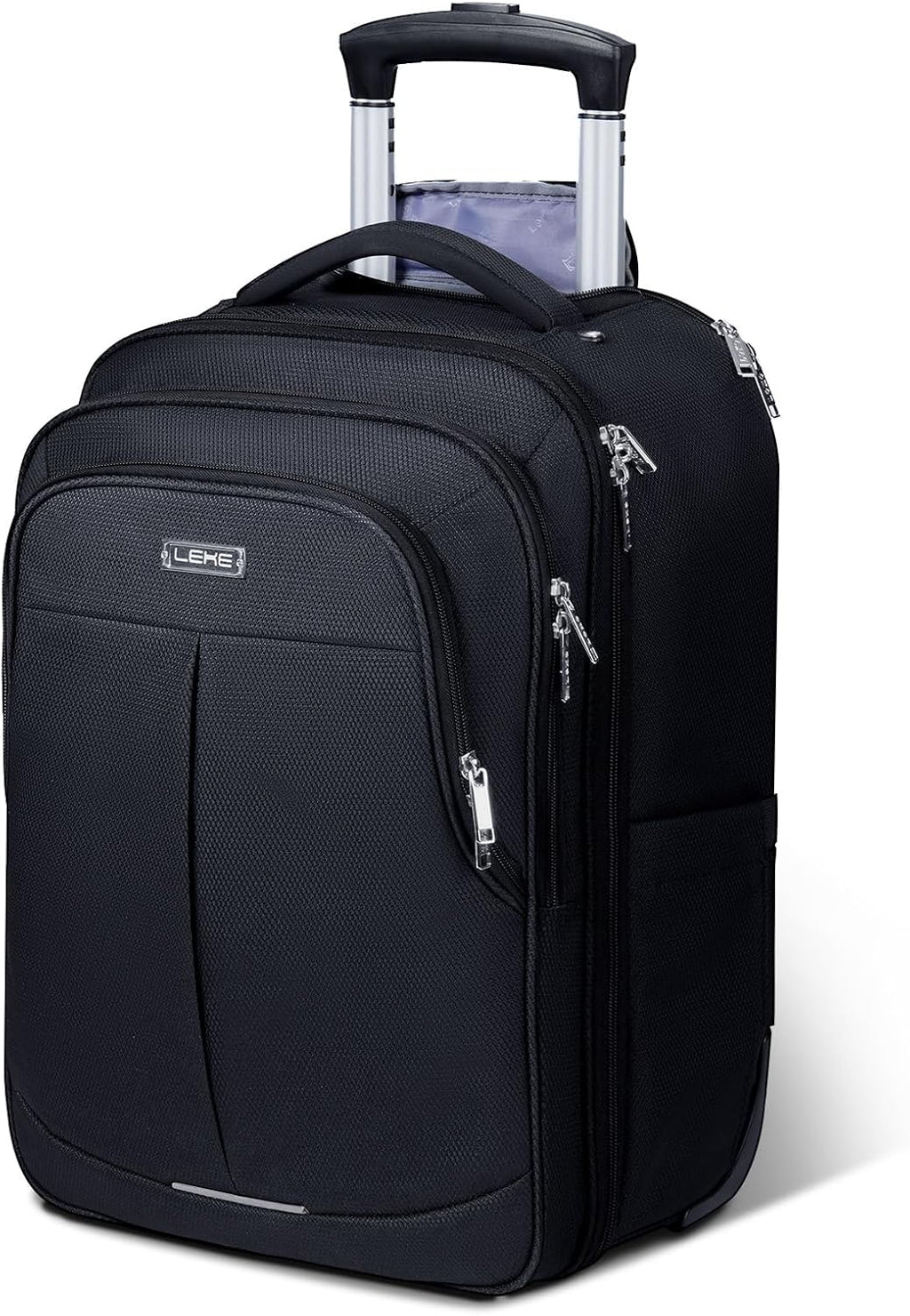 17 Inch Waterproof Black Rolling Backpack with Wheels U3579