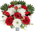 Cemetery Flower with Grave Vase, Rose Mum and Hydrangea Mix Bouquet K856239