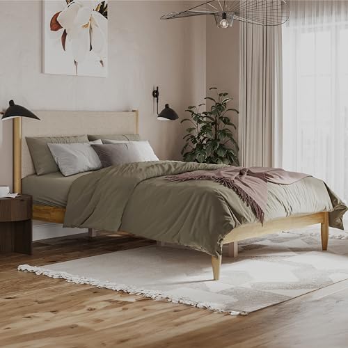 Queen Bed Boucle Platform E341
