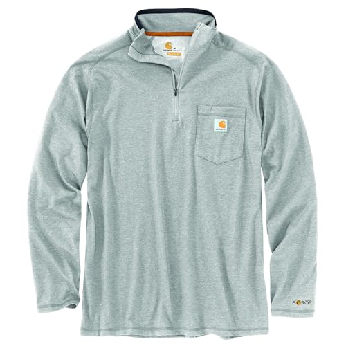 Men's Relaxed Fit Midweight Long-sleeve Quarter-zip Mock-neck T-shirt B57823