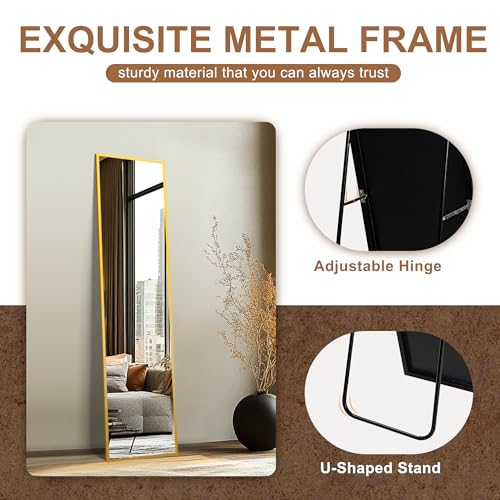 Black Full Length Floor Mirror with Aluminium Frame K25183