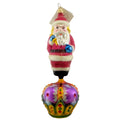 Glass Ornament Santa Crown Christmas E198219