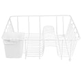Black Vinyl Coated Wire Dish Drying Rack with Square Utensil Holder U81196