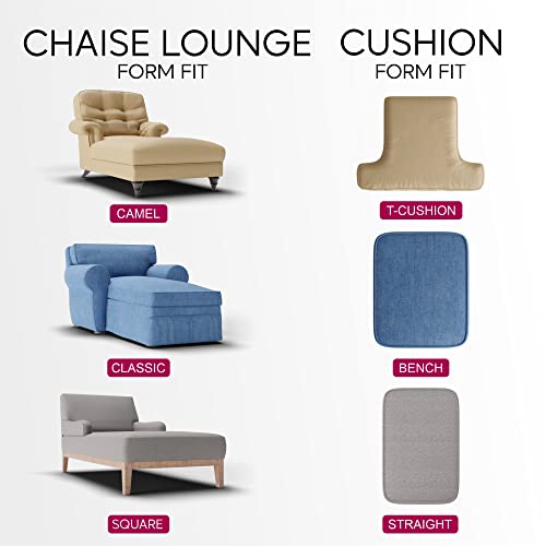 Cream Polyester Chaise Lounge Slipcover D6938