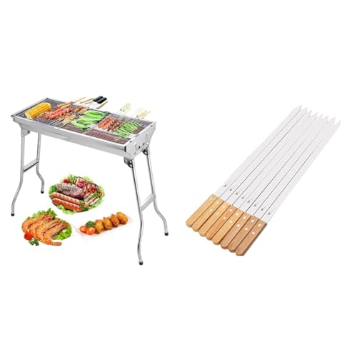 Stainless Steel Folding Portable BBQ Tool Kits (Large) O358