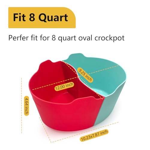 Silicone Slow Cooker Liners, 6-7 Quart Oval Reusable Insert, BPA-Free, Dishwasher Safe, Black E992