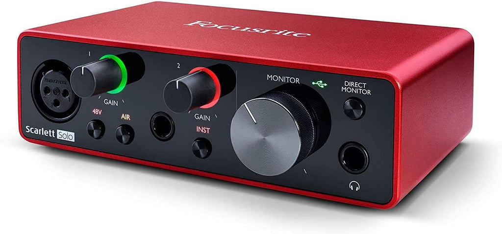 2x2 USB Audio Interface Full Studio Bundle with Studio Monitors and Instrument Cables I92735