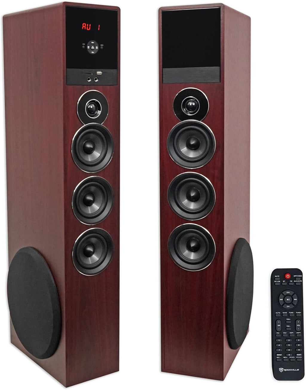Cherry Powered Home Theater Tower Speakers 8" Sub Bluetooth USB H501808