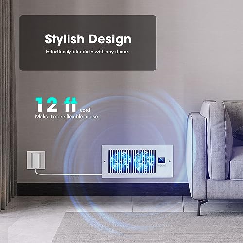 Quiet Register Booster Fan 4”×10” with Intelligent Thermostat Control D578864
