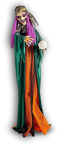 Animated Talking Fortune Teller Witch Figure Halloween Decor A29504