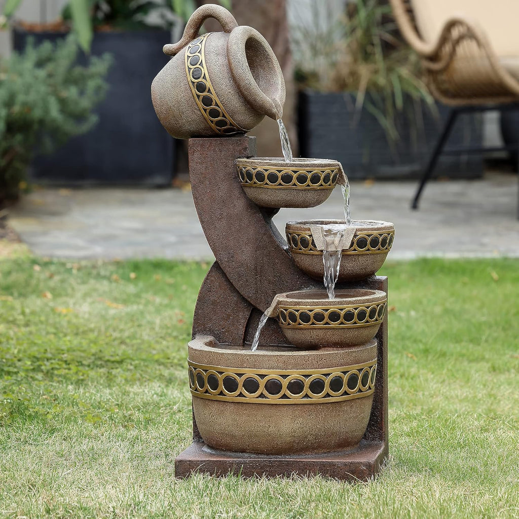 5 Tiered Polyresin Outdoor Water Fountain B393679