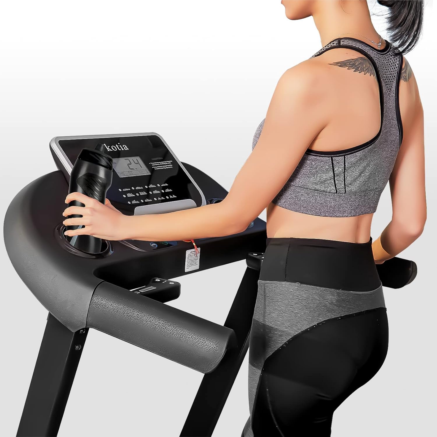 Folding Electric Treadmill with 15 Levels Auto Incline S396482