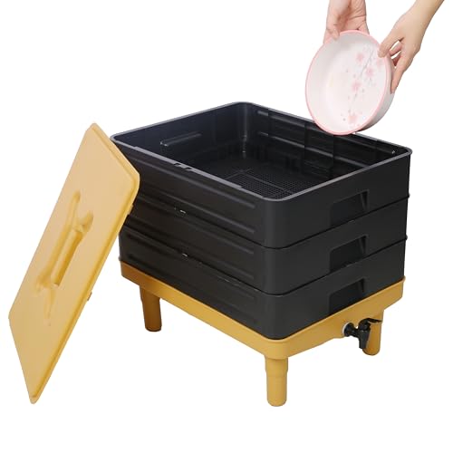3 Tray Worm Composter, 65L, Yellow and Black J612048