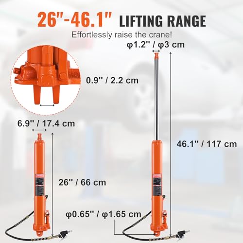 8 Ton Hydraulic Ram Jack with Air Pump and Single Piston Pump Z947