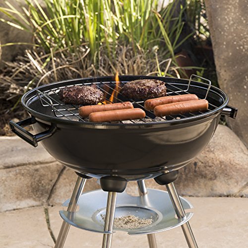 18-inch Portable Steel Charcoal BBQ Grill, Black D22124