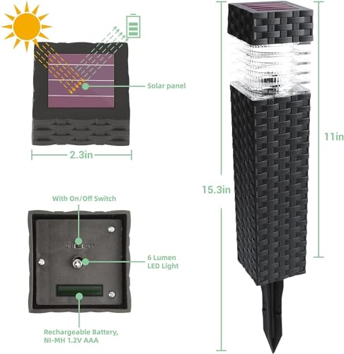 6 Pack White Solar Pathway Lights X84554