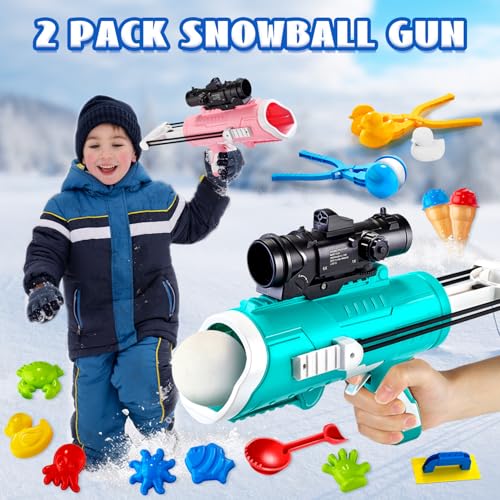 28 Pack Snow Toys with Snowball Launcher, Duck Snowball Maker, Animal Sand Molds X9447