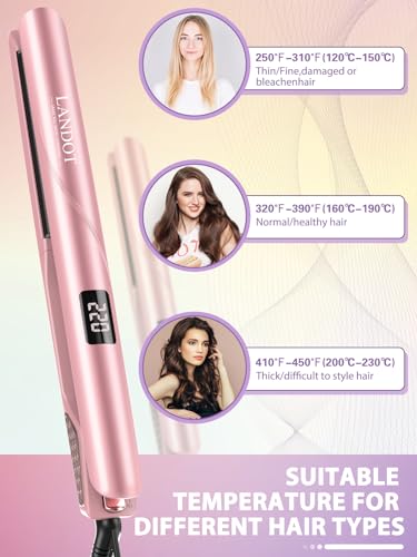 Rose Gold Ceramic 1-inch Flat Iron Hair Straightener and Curler A926