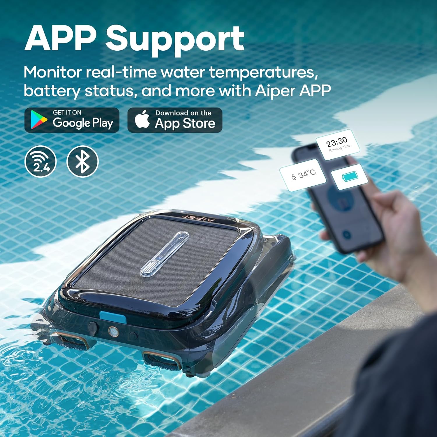 Robotic Pool Skimmer with Robotic Pool Cleaner N129